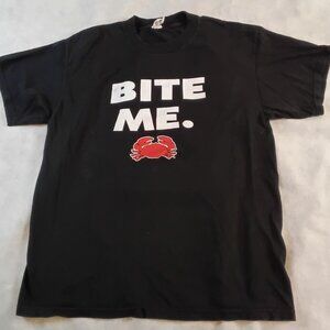 Vintage Joes Crab Shack T-Shirt BITE ME size large